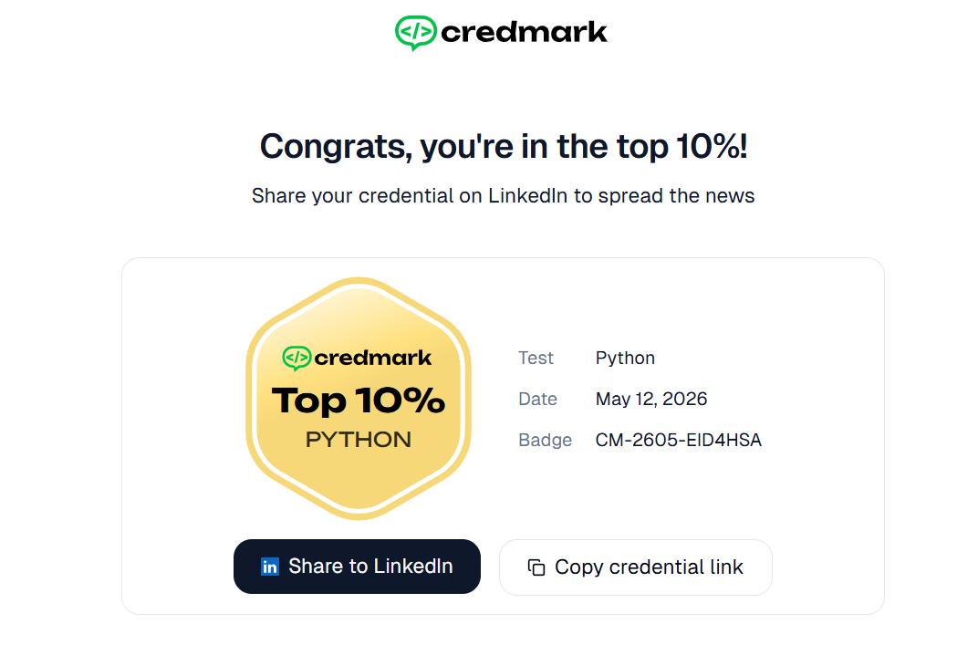 Top 10% Python Coder